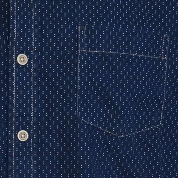 Craft + Flow* Men's Short Sleeve Button Down Curved Hem Pocket BOHO Shirt~ Small - Picture 14 of 14